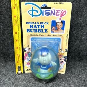 Vintage 1980s Disney Donald Duck Bath Bubble Toy Roly Poly Egg Shaped Fun